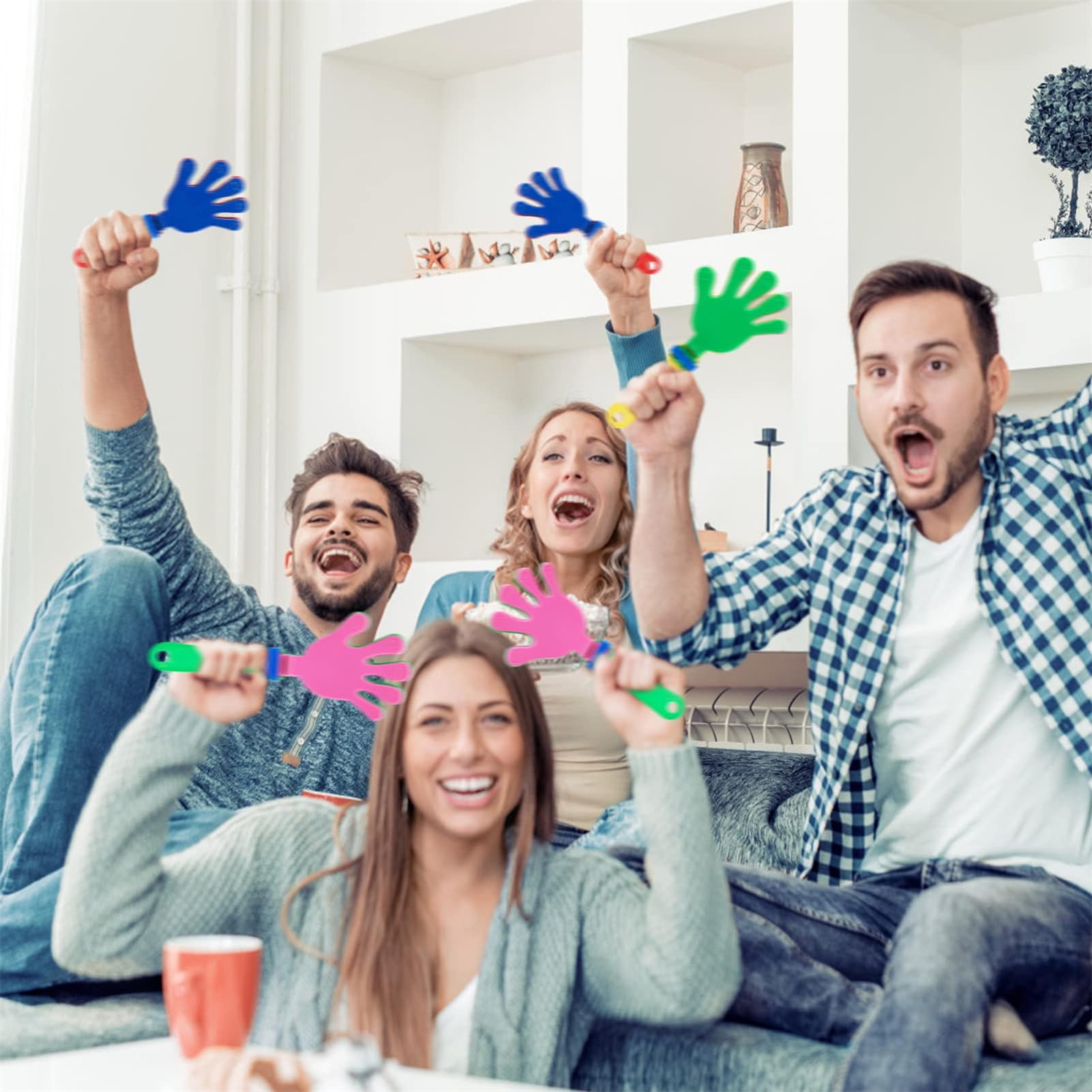 20 Pezzi， Clapper a Mano Battimani in Plastica da per Feste, Eventi Sportivi e Celebrazioni 19cm
