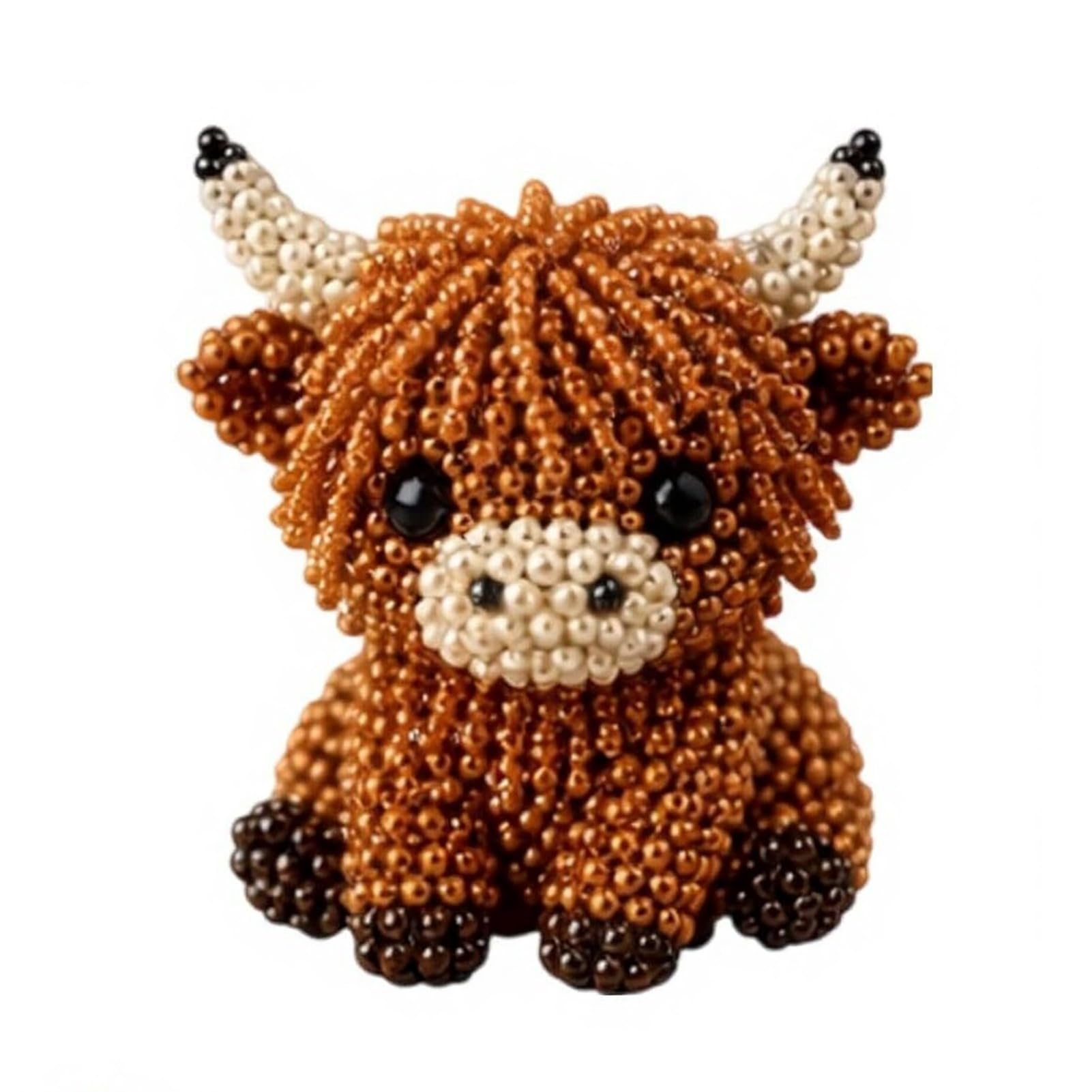 ZhzeYun 3D Animal DIY Beading Kit, Cute Tiny Beaded Animal Craft Set, Beginner Friendly Bead Art for Teens Adults Stress Relief Handmade Gift Ox