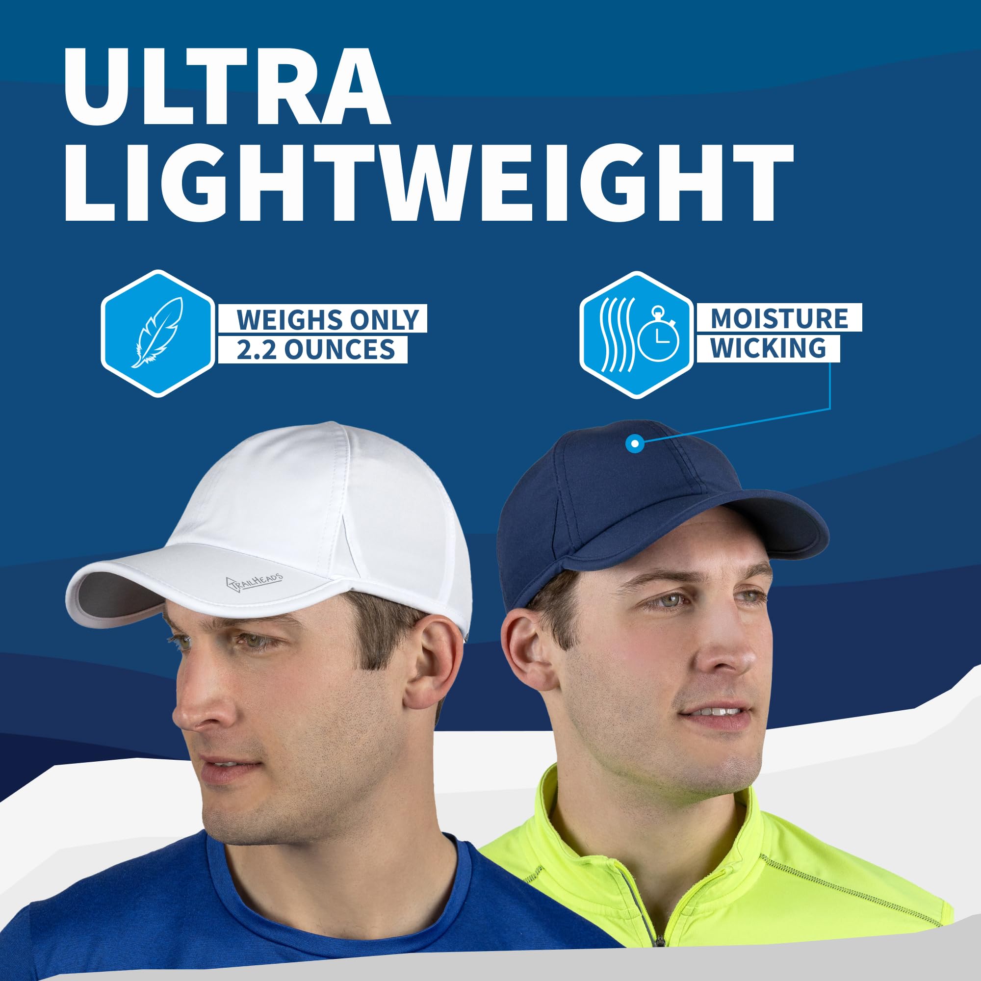 TrailHeads Cap Herren Sommer Mit UV-Schutz - Schnell Trocknende Sport Kappe - UPF 50 Laufkappe