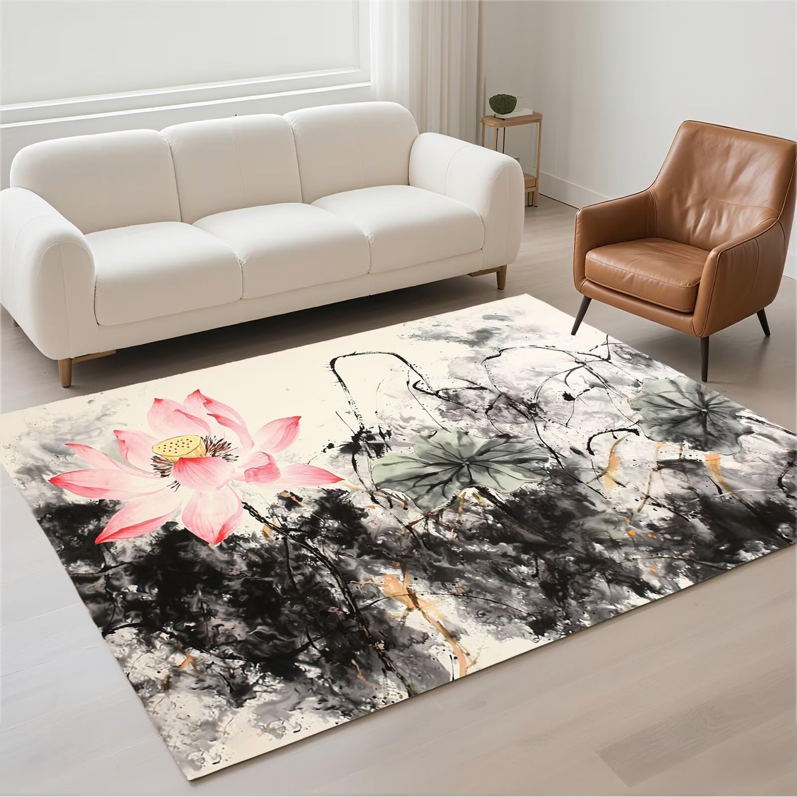 Tapis salon 100x200cm oriental lavable et moderne pour chambre