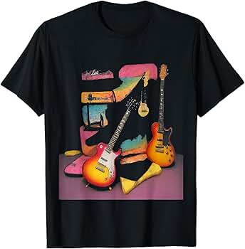 Amazon | ギター塗装アート Tシャツ | Tシャツ・カットソー 通販