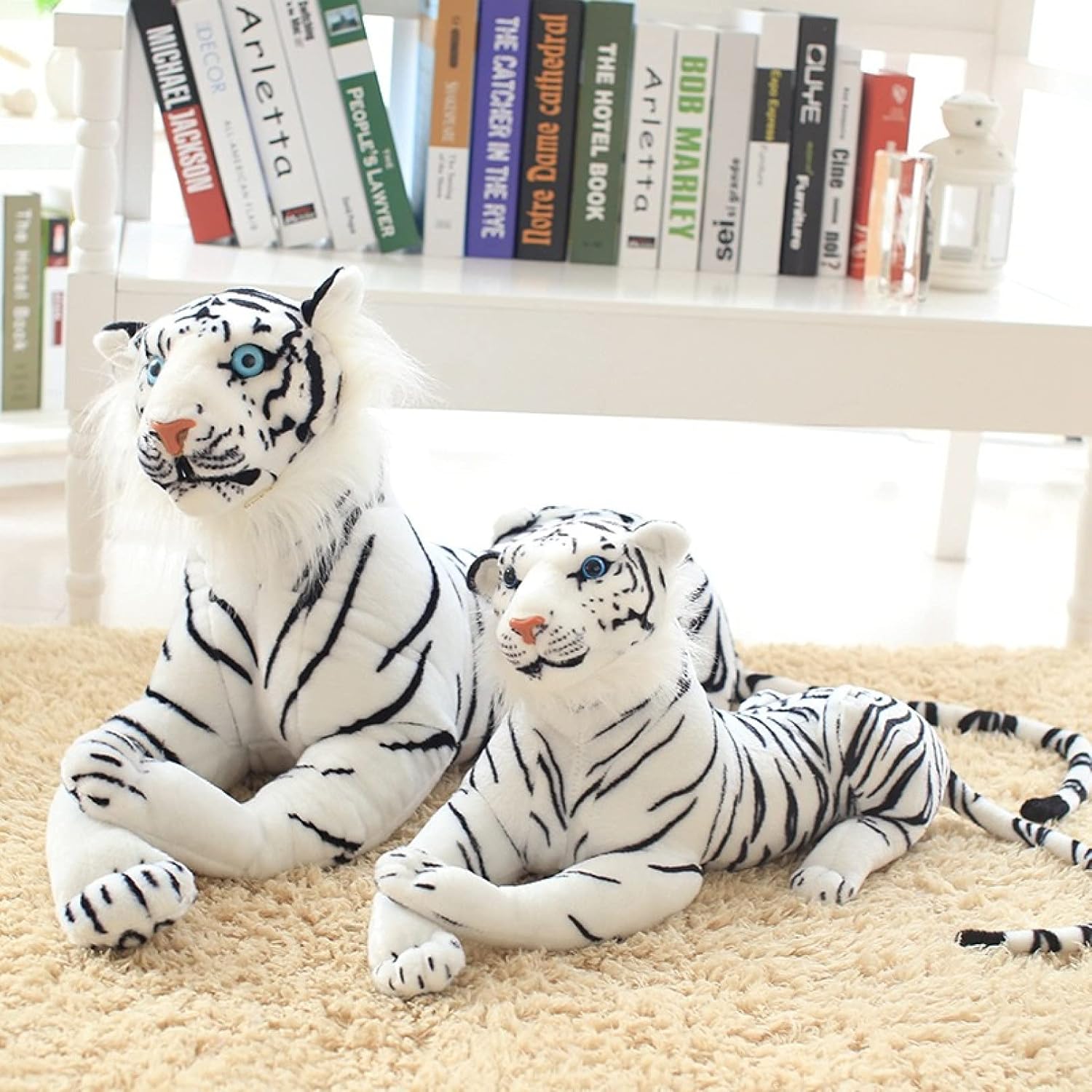 [YOIIN] 抱き枕 虎 ホワイト 120cm かわいい アニマルクッション ぬいぐるみ もちもち ふわふわ 柔らか 可愛い プレ