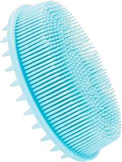 Silicone Body Scrubber, Body Brush, Body Scrubber, Silicone Loofah, Exfoliating Body Scrubber, Shower Scrubber for Body, Lathers Well, Gentle Exfoliating Soft Bristles Care for Men, Women, Kids, Blue