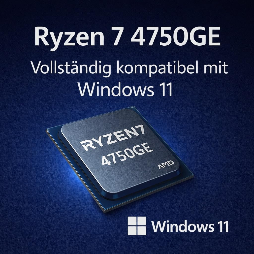 shinobee Basic Gaming PC AMD Ryzen 7 PRO 4750GE 16 Threads 4.30GHz - 32 GB DDR4-1000GB SSD - AMD Radeon Graphics - Windows 11 - WLAN - Gamer PC Computer Gaming #7814