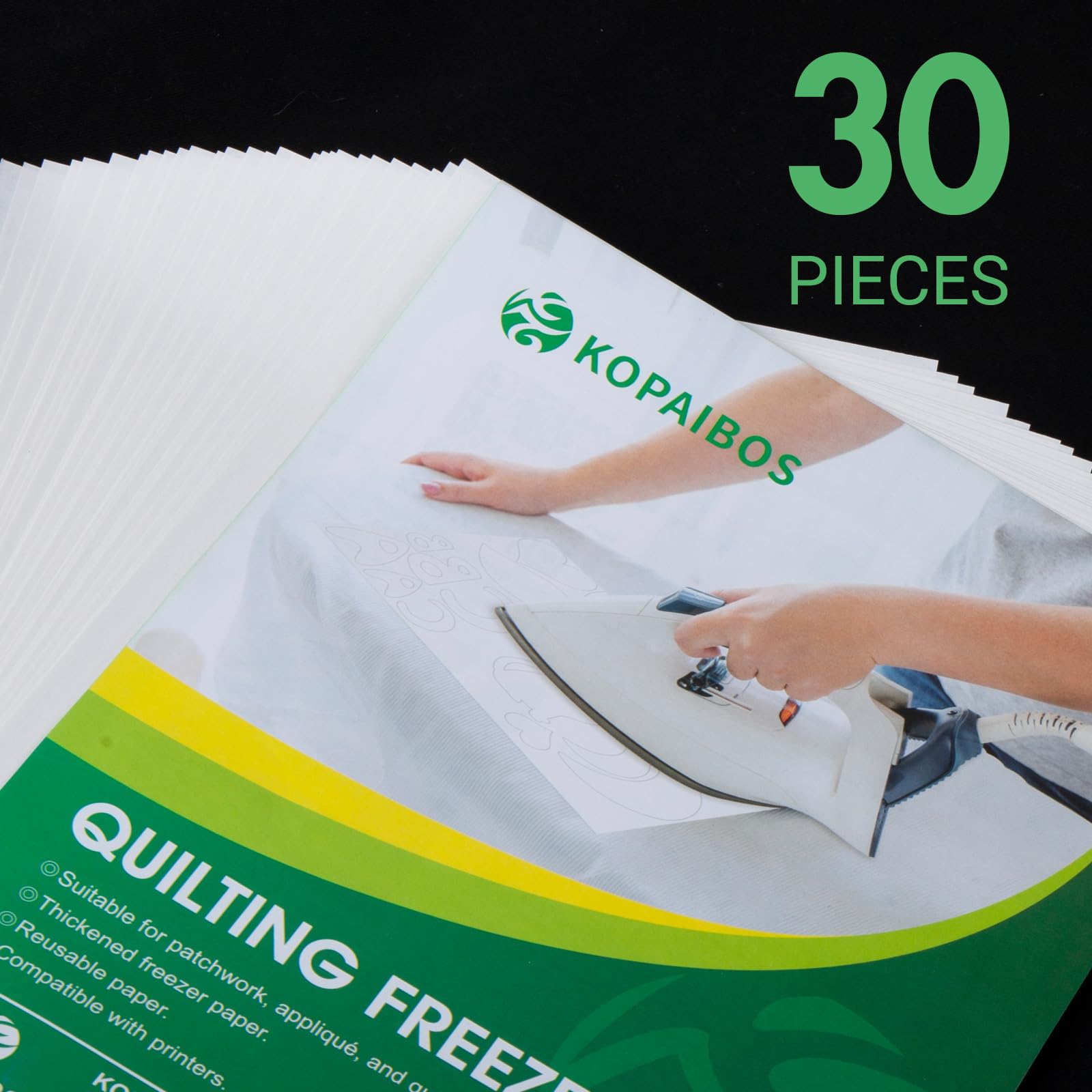 KOPAIBOS Gefrierpapierbögen zum Quilten und Basteln, 21,6 x 27,9 cm, 30 Blatt – strapazierfähiges, Laser- und Tintenstrahl-bedruckbares Wachspapier für Quilter, Applikationen und Nähprojekte