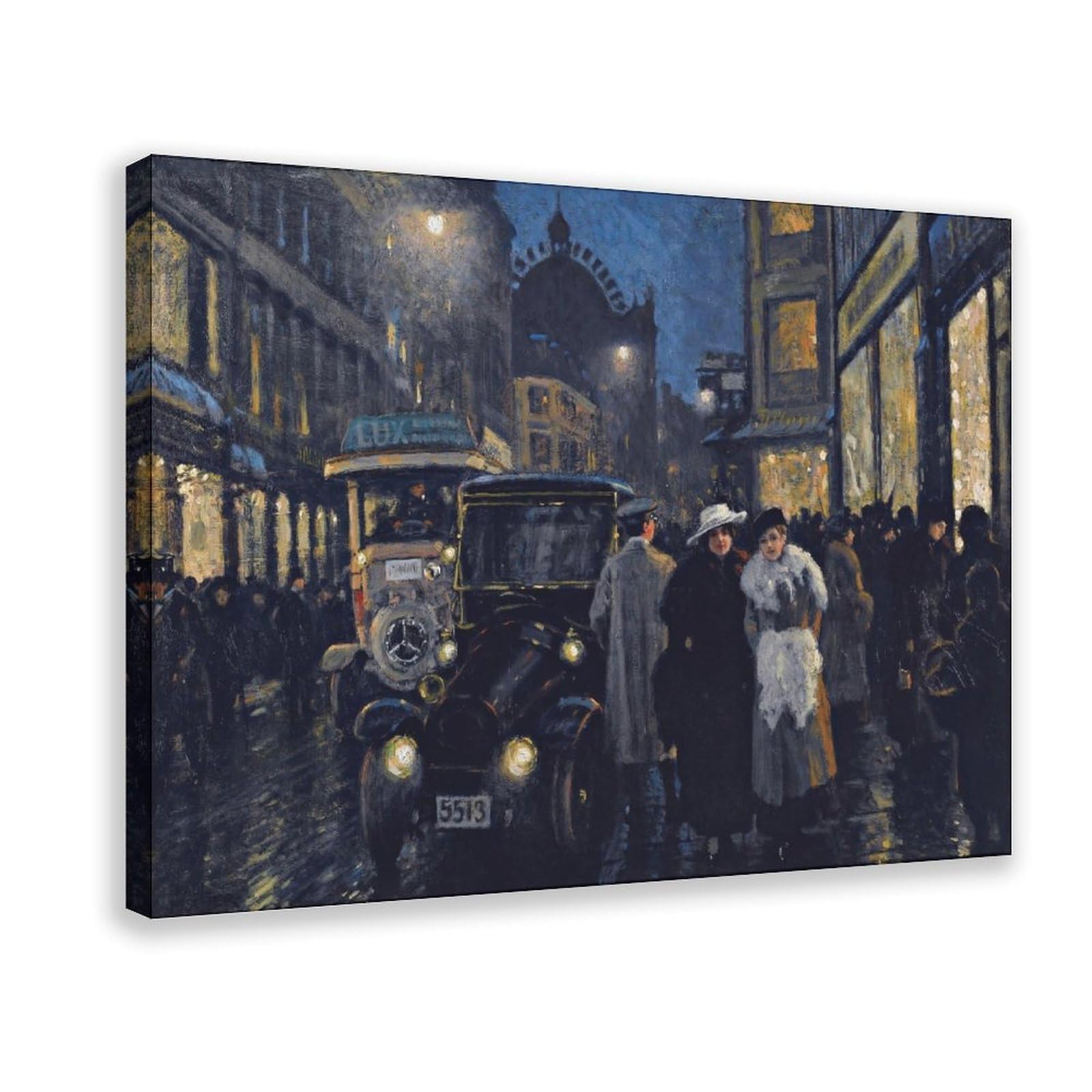WCYB Evening Stroll on The Boulevard by Paul Gustav Fischer Reproductio Prints Posters Canvas Deco Paintings Wall Art For Office Living Room Hangable Frame