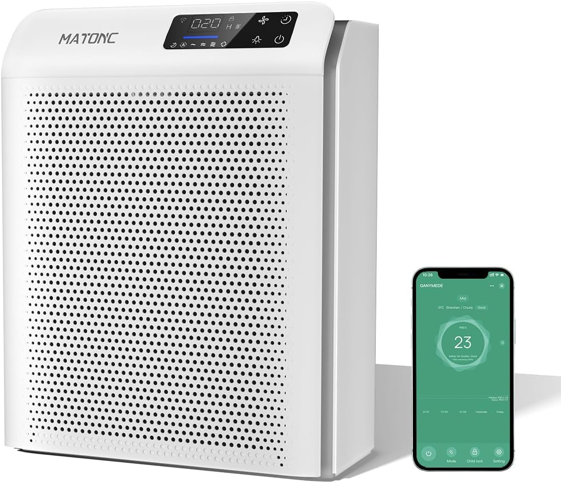 Air Purifiers for Home Bedroom Large Room Up to 3500 Ft Smart HEPA Air Cleaner with APP Control