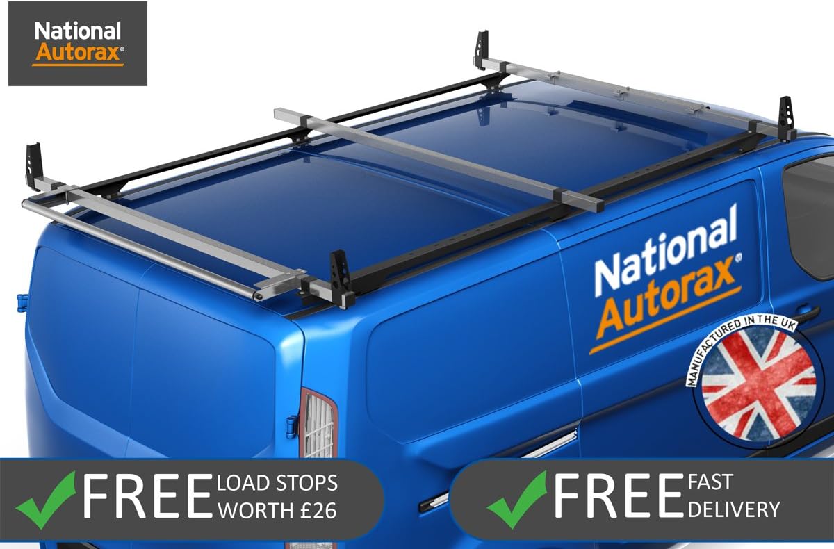National Autorax Heavy Duty Steel-Line Roof Bars & Rear Roller + Free Load Stops for the Nissan NV200