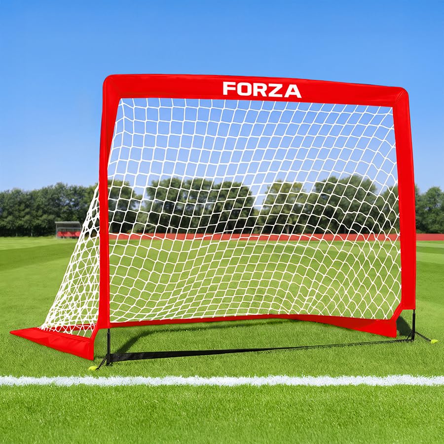 FORZA Square Pop-Up Football Goal [6 Sizes] (Red, 7ft x 5ft, Single Goal)