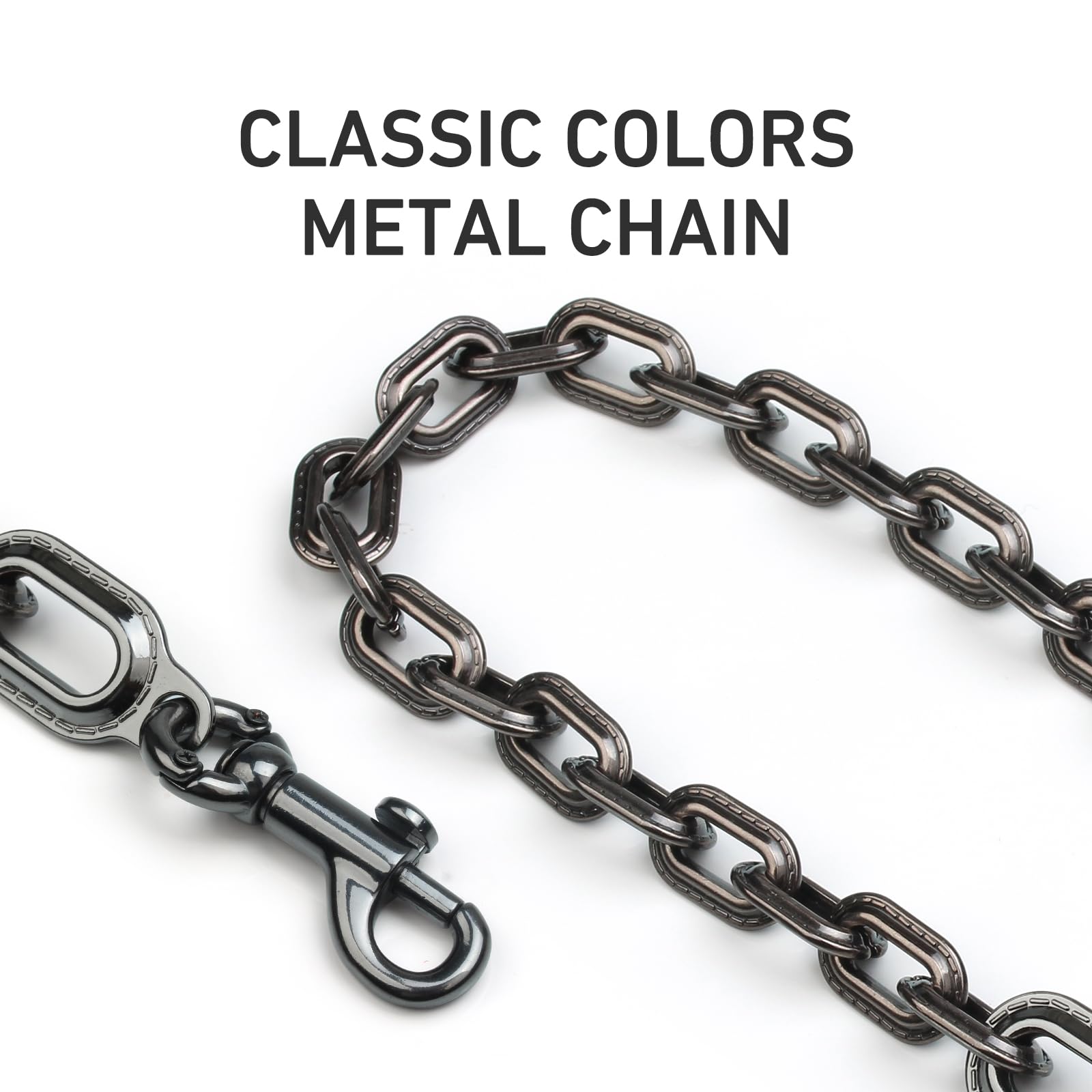 jiesinlov Correa de cadena para bolso de mano, cadenas de hierro con hebillas de metal de repuesto para bolsas de hombro (16.5 pulgadas)