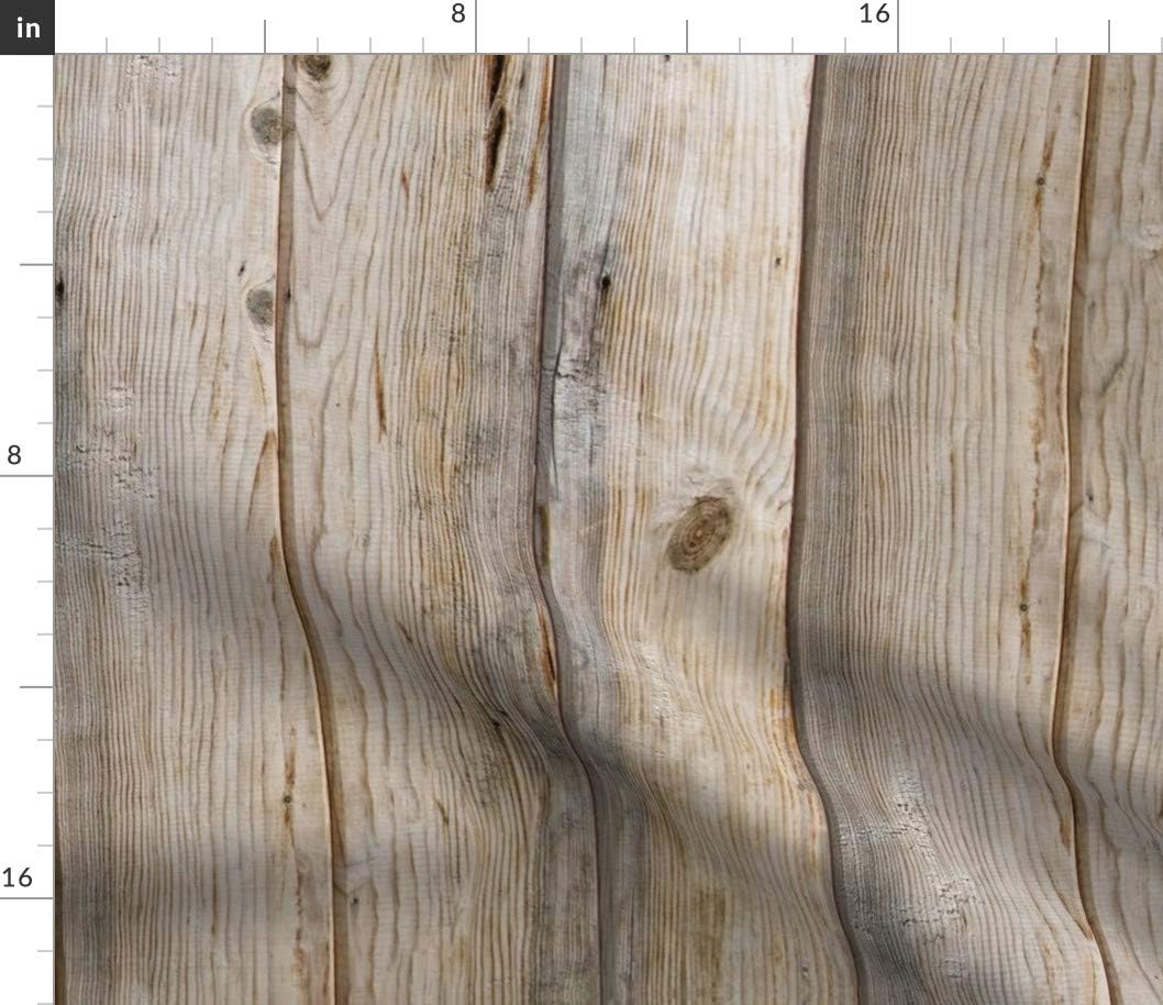 Spoonflower Fabric - Planks Barn Wood Panel Pine Grain White Printed on Petal Signature Cotton Fabric by The Yard - Sewing Quilting Apparel Crafts Decor
