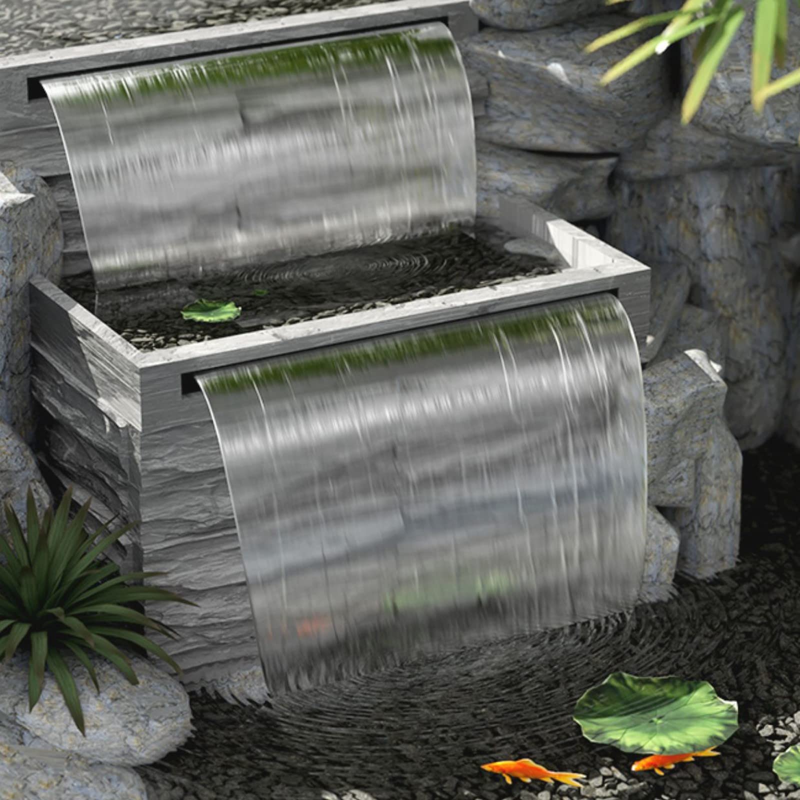 Blade Waterfall Outdoor Water Feature Waterfall Fountain Water Blade Spillway Garden