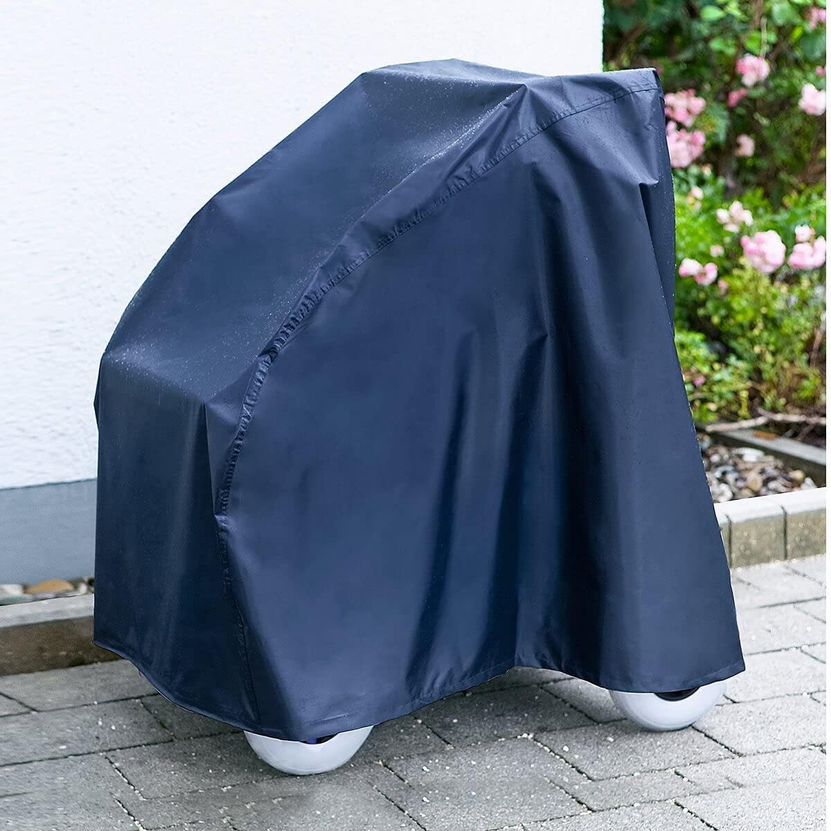 FabaCare Rollator 286i mit Schutzhülle, Standardrollator mit Vollausstattung, Gehhilfe faltbar und leicht mit Sitz, Farbe Blau