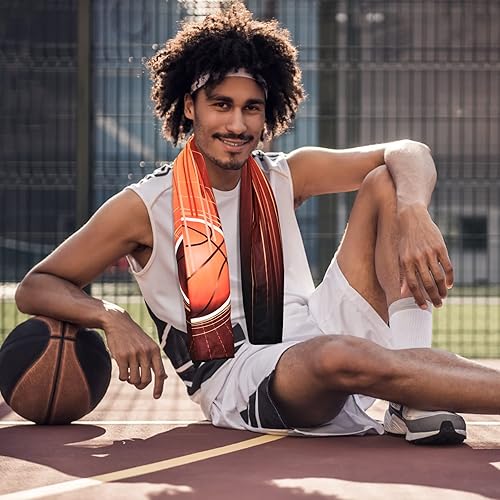 Miniatura 8 de Sukeen Toallas refrescantes para cuello y cara con estilo de baloncesto (40 x 12 pulgadas), toallas de sudor frescas para climas cálidos, toallas de