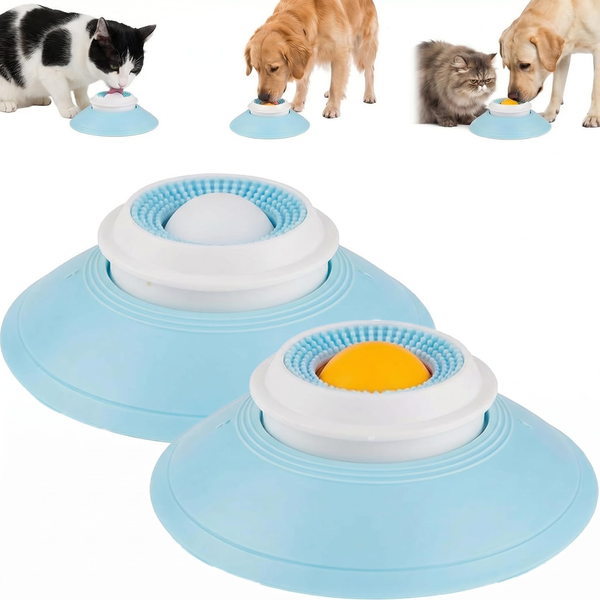 Photo 1 of Dog Cat Lick Sphere Slow Feeder for Liquid Food & Peanut Butter,Interactive Licksphere for Dogs Anxiety Relief,Non-Slip Licking Bowl Enrichment Toys to Healthy Diet Food Container for Dogs Cats