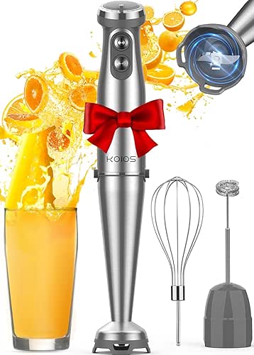 KOIOS Immersion Blender, 1000W Anti-scratch 3-in-1 Hand Blender, Upgraded 12