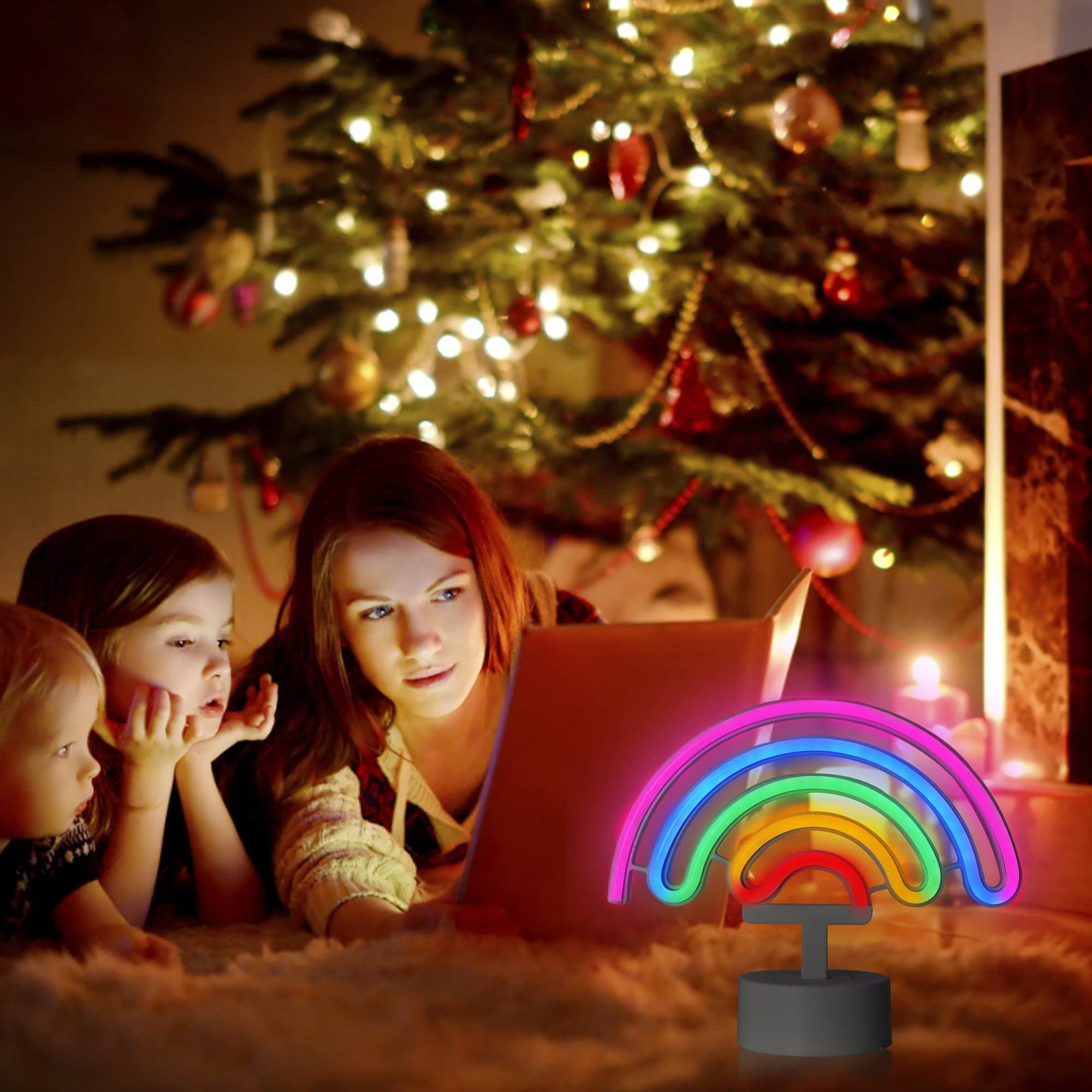 Veilleuse Led Néon Avec Base, Lumières Led Néon À Piles Ou Usb