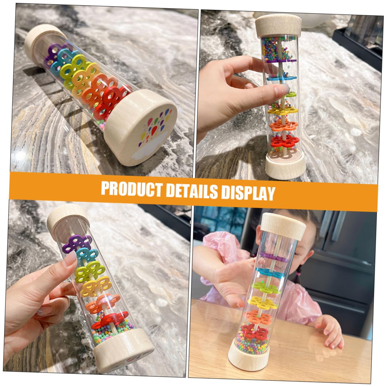 ERINGOGO Early Education Musical Instruments Musical Instruments Rain Sound Maker Musical Instrument Rainmaker Musical Plaything Rain Stick Instrument Plastic Colorful