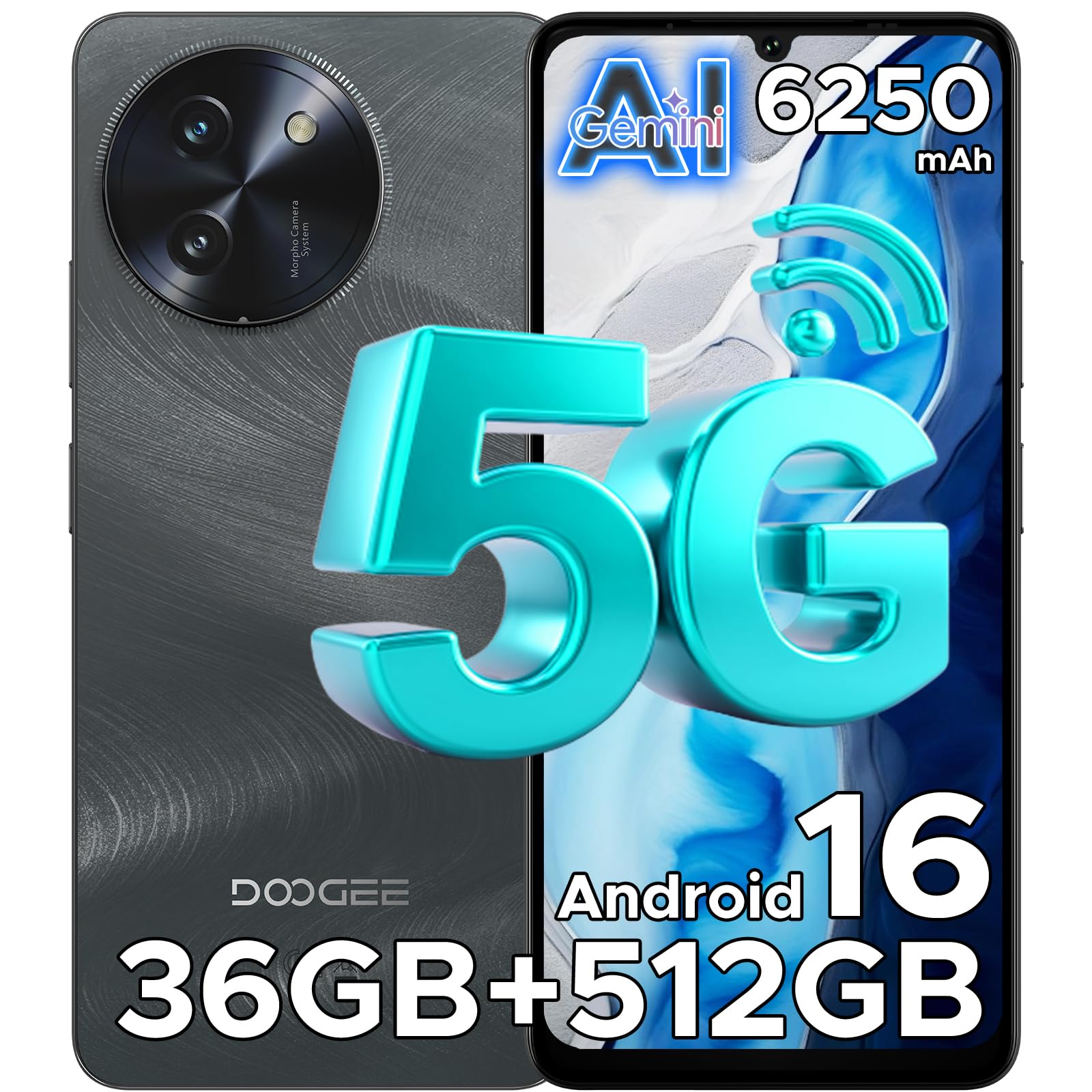 Amazon.com: DOOGEE Note 59 Pro+ 5G Android 16 Cell Phone - Gemini