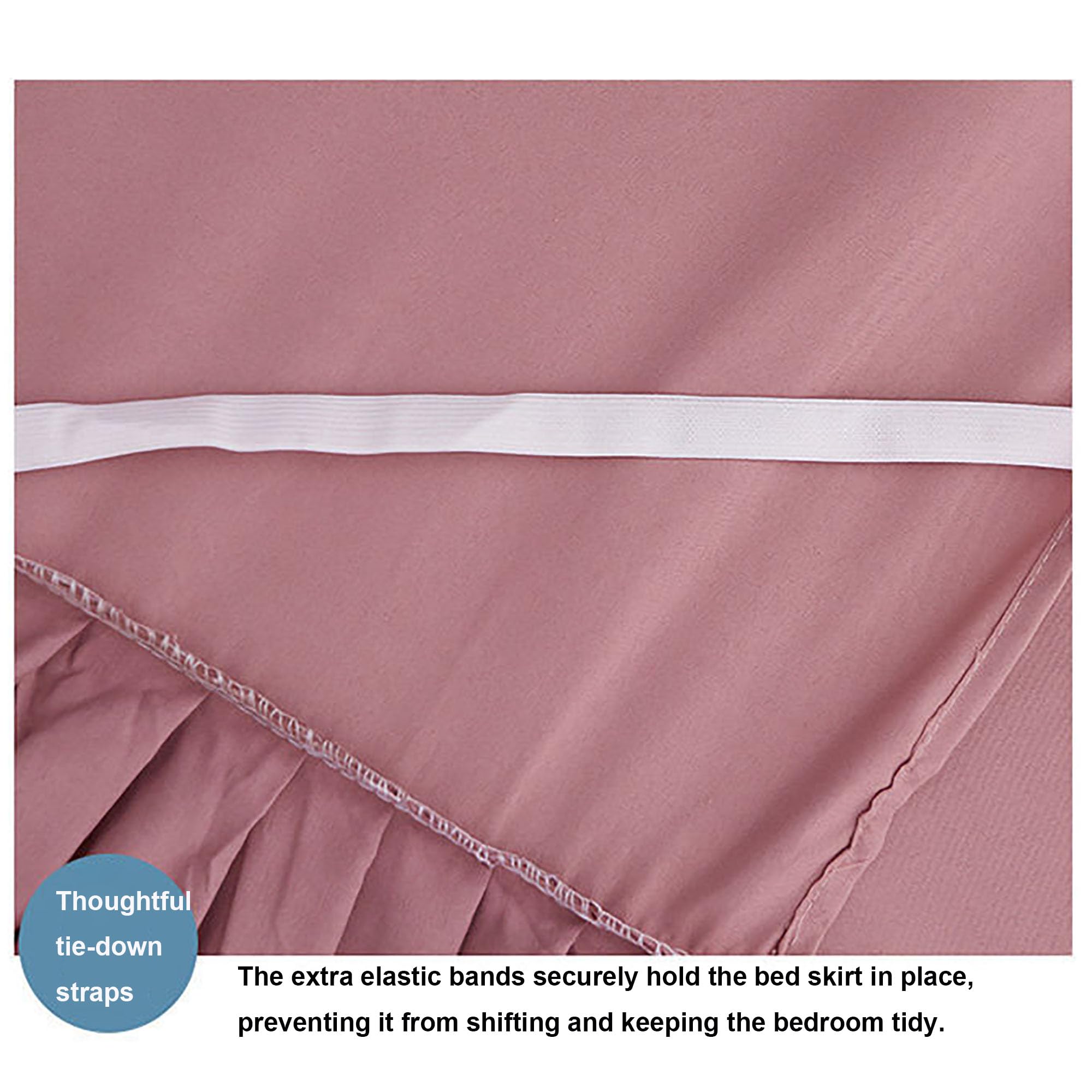Faldón de Cama Set, Funda de Cama con Volantes, Suave Transpirable Sábanas con Volantes, Fundas De Almohada, Lavable A Máquina para Dormitorios De Estilo Rústico Y Moderno