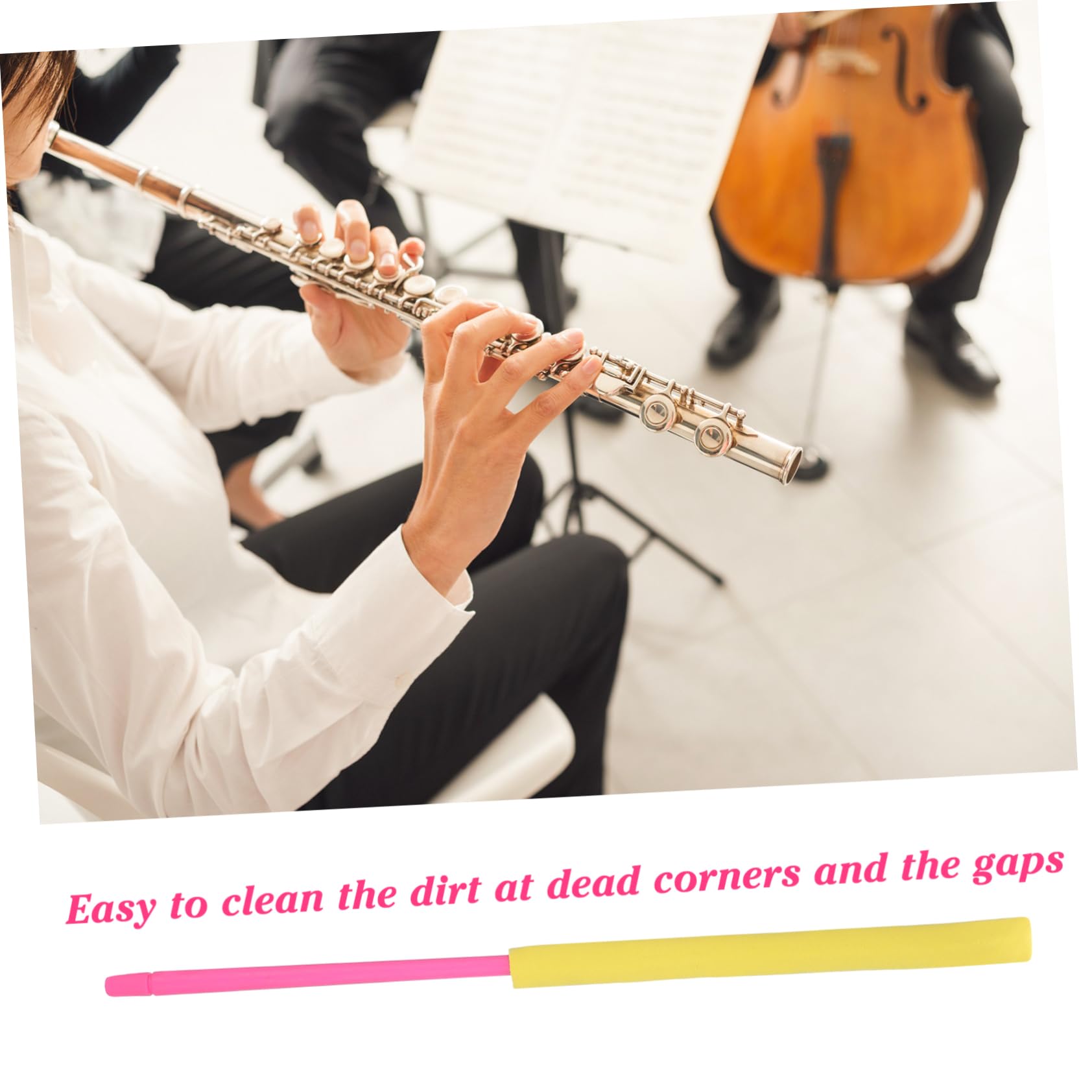 ibasenice 2pezzi Professional Flute Cleaning Rod with Detachable Cloth Essential Flute Accessory for Beginners and Music and Cloth Material Smooth for Safe Cleaning