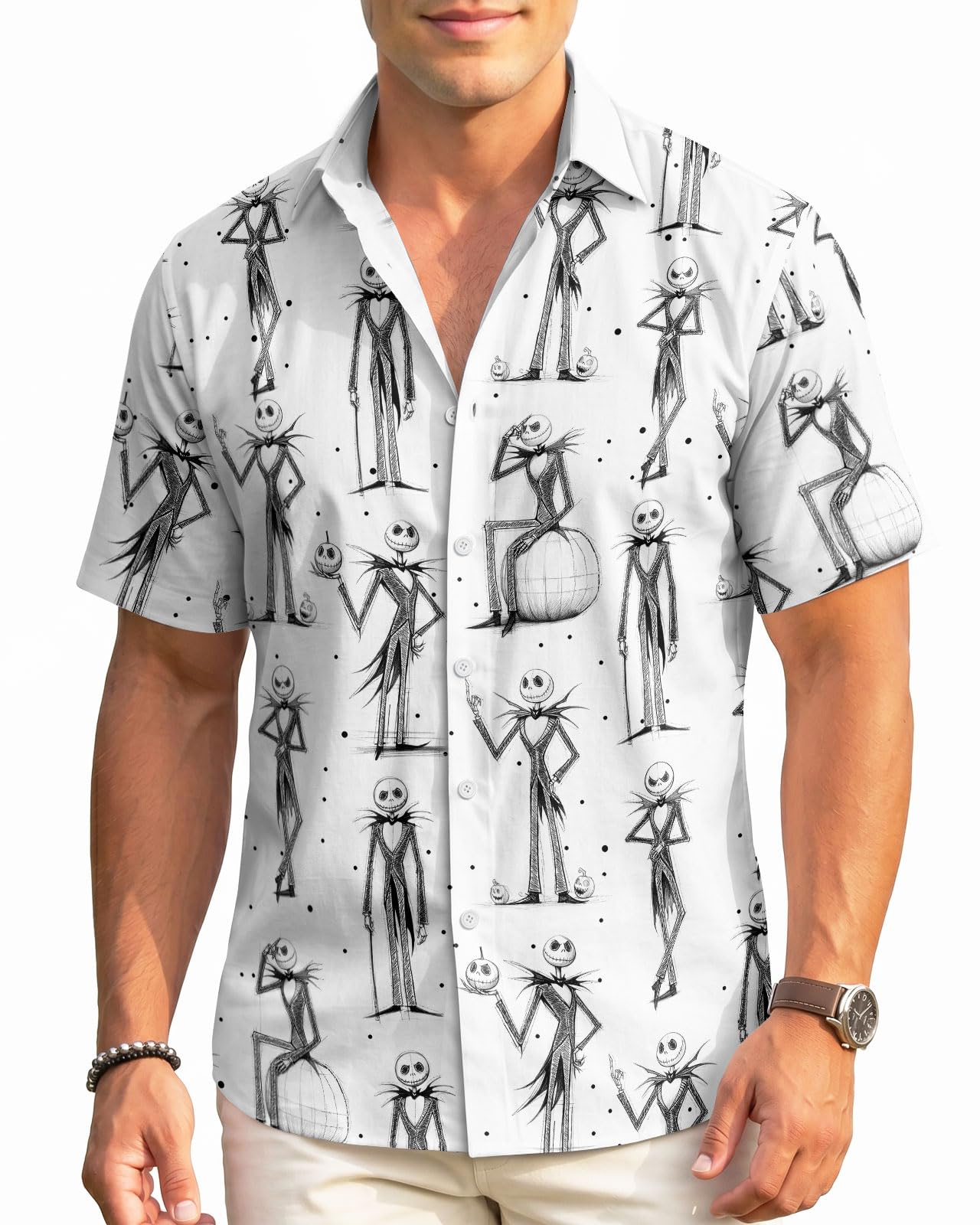 99TIMORO Movie Characters Hawaiian Shirt for Men Short Sleeve Top