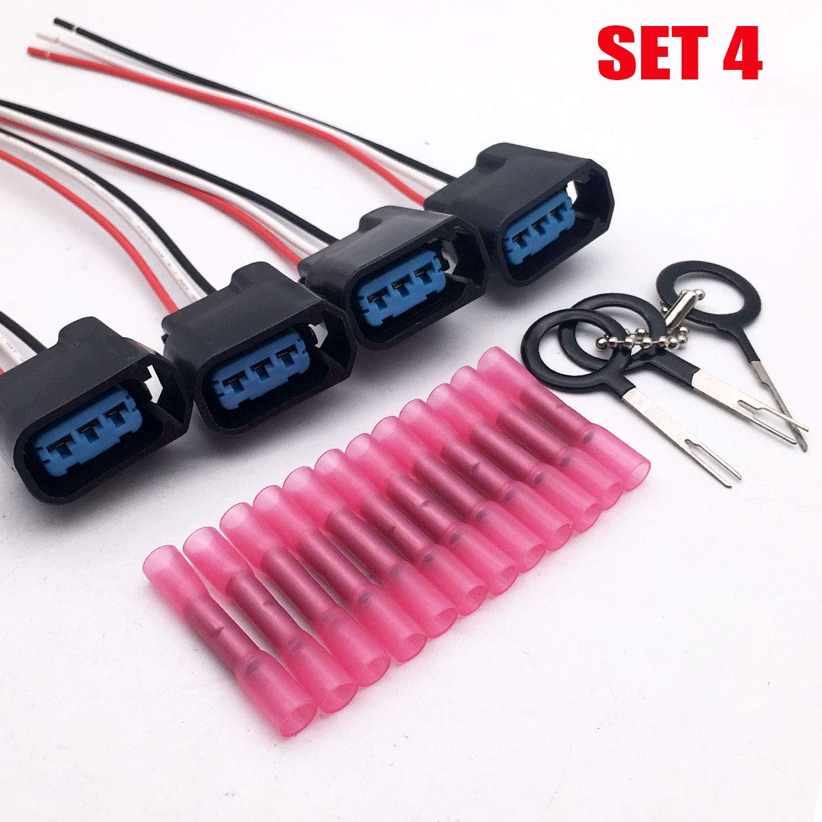 Aokus SET 4 Ignition Coil Connector Plug pigtails work For HONDA CIVIC CRV S2000 ACURA RSX K Series