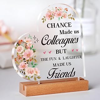 Leaving Gifts for Colleagues Women Men, Heart Shaped Acrylic Plaque Colleagues Gifts, Best Thank You Gifts for Colleagues Women, Goodbye Gifts for Colleagues, Leaving Presents for Colleagues