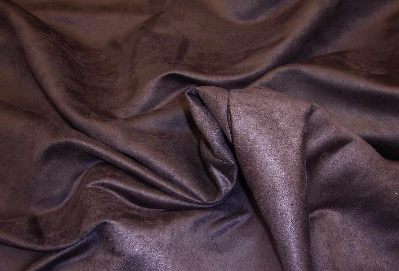 Suede Microfiber Polyester Aubergine Suede Upholstery Drapery Fabric Per Yard
