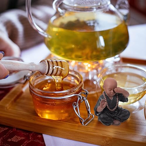 Miniatura 3 de Garneck Decoración de mesa auxiliar, estatua de pequeño monje, estatua de monjes lindos no escuchan el mal, no ver el mal, hablar no mal, no hacer