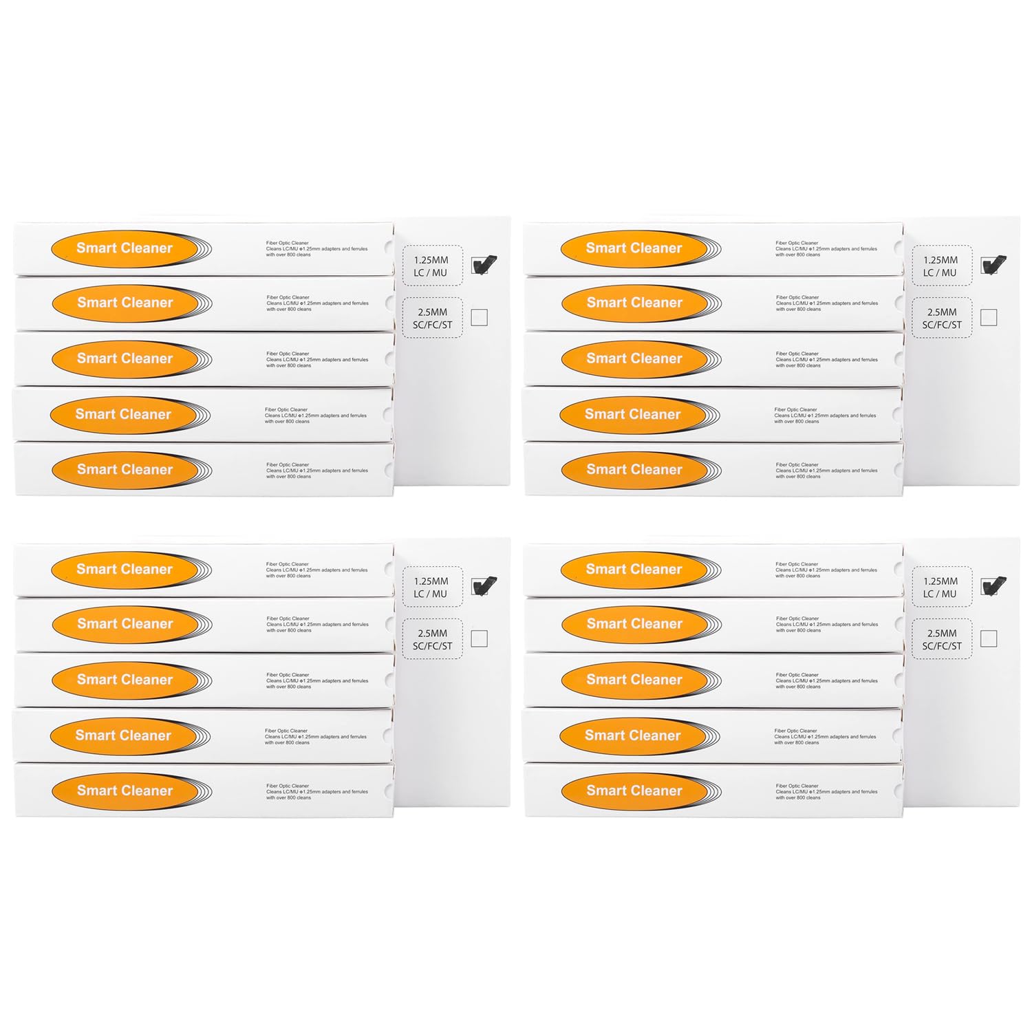 Glasfaser-Reinigungsstifte für 1,25 mm LC/MU-Stecker, 20 Stück