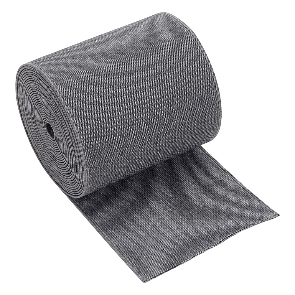 QUARKZMAN Fasce Elastiche per Cucito 2cm (0,8) 10 Iarde Grigio Chiaro Bobina di Elastico a Maglia ad Alta Elasticità per Parrucche, Cinture, Pantaloni