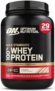 Optimum Nutrition New Flavor Gold Standard 100% Whey Protein Powder, S'Mores, 2 Pound (Pack of 1) (Packaging May Vary)