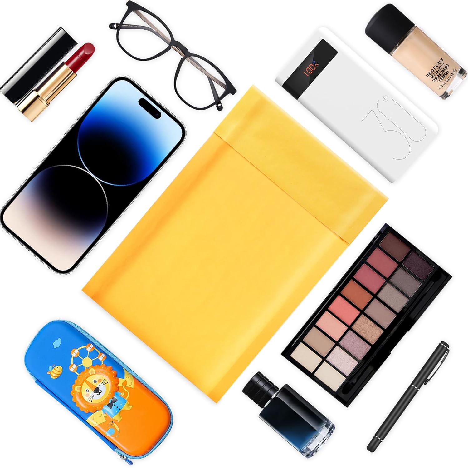 105Pack Yellow 4x8inch Kraft Bubble Mailers Small Business Mailing Packages Self-Sealing Paper Envelopes, Mailer Shipping Padded Envelopes with Strong Adhesion for Jewelry Makeup Supplies - Image 8