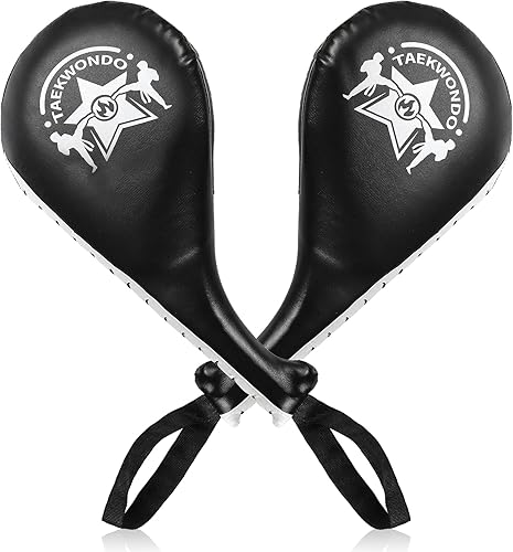 Paquete de 2 almohadillas de taekwondo, palas duraderas para golpear objetivo, objetivos de ataque de artes marciales de karate TKD, equipo de