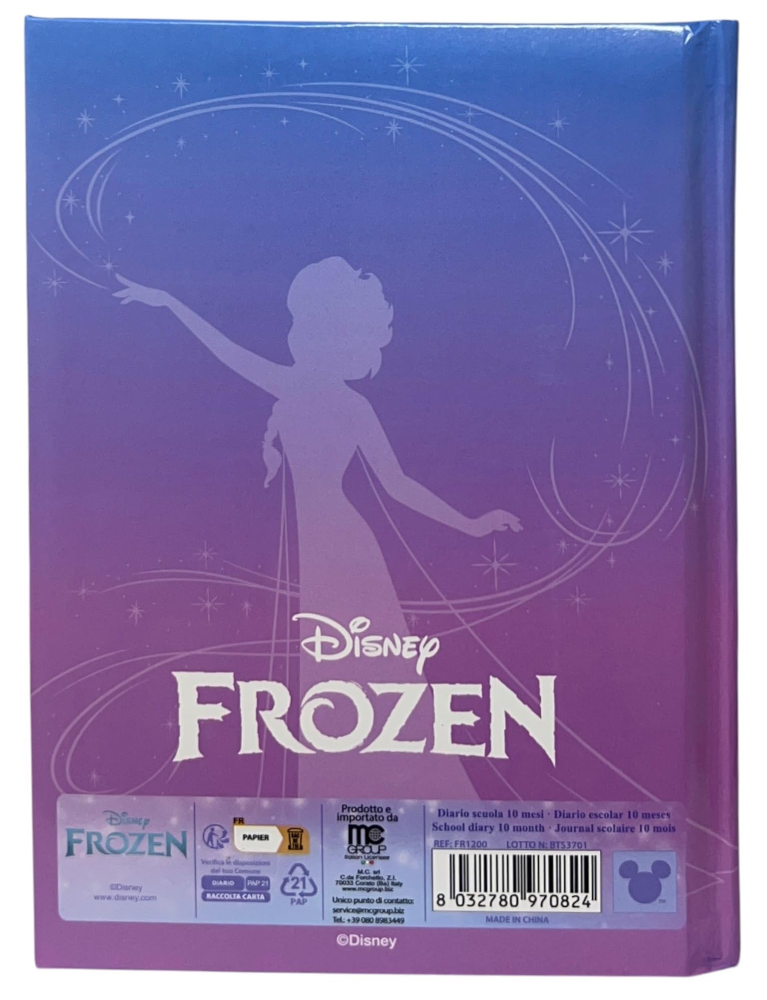Frozen Disney agenda scolastica non datata 10 mesi per bambini scuola primaria