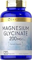 Vista 1 de Carlyle Glicinato de magnesio 200 mg 120 cápsulas Suplemento sin OMG y sin gluten