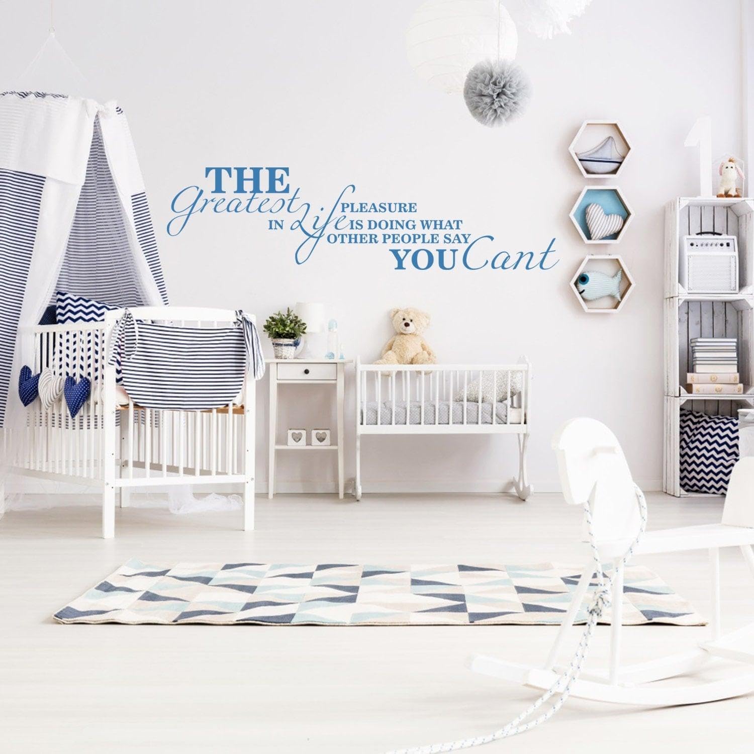 Autocollant mural en vinyle avec citations pour salon 63 x 16 cm