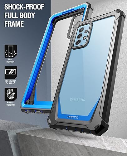 Miniatura 6 de Poetic Guardian - Funda compatible con Galaxy A72, protector de pantalla integrado que funciona con identificación de huellas dactilares, funda