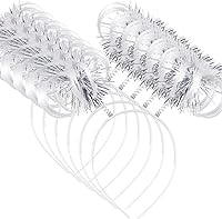 Vista 10 de WILLBOND 6 diademas con pompones envueltos en oropel, para el cabello, plumas locas para disfraz de mascarada, 6