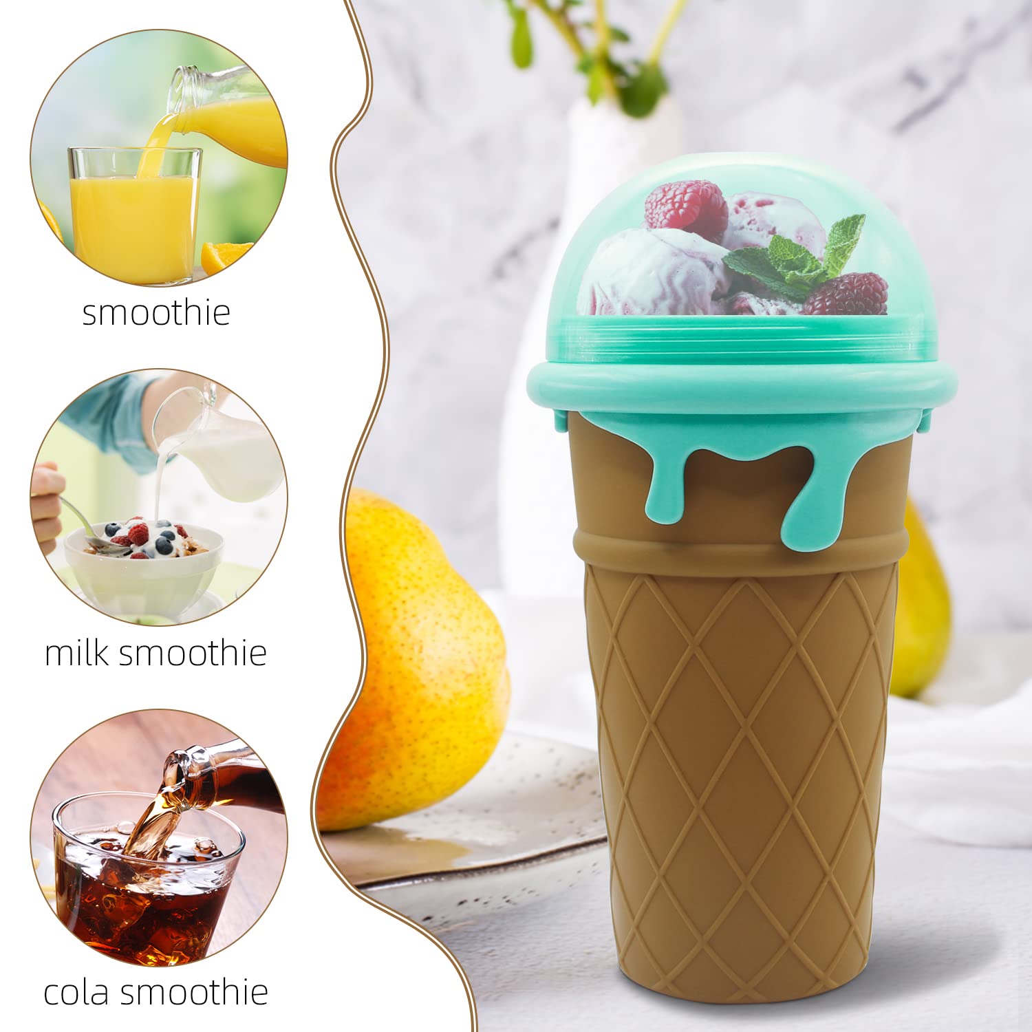 RAUMAXE Slushy Cup 500ML Frozen Magic Maker Cooling Cup Freeze Mug Milkshake Smoothie Mug
