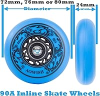 Vista 35 de Inline Skate Wheels Outdoor Asphalt Formula Aggressive Roller Blades Wheels 90a Roller Hockey Replacement Wheels with Bearings ABEC-9 and Floating