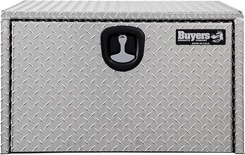 Vista 36 de Buyers Products 1705102 - Caja de herramientas para debajo del cuerpo de camión de aluminio de rosca diamantada, 18 x 18 x 14 pulgadas, fabricada