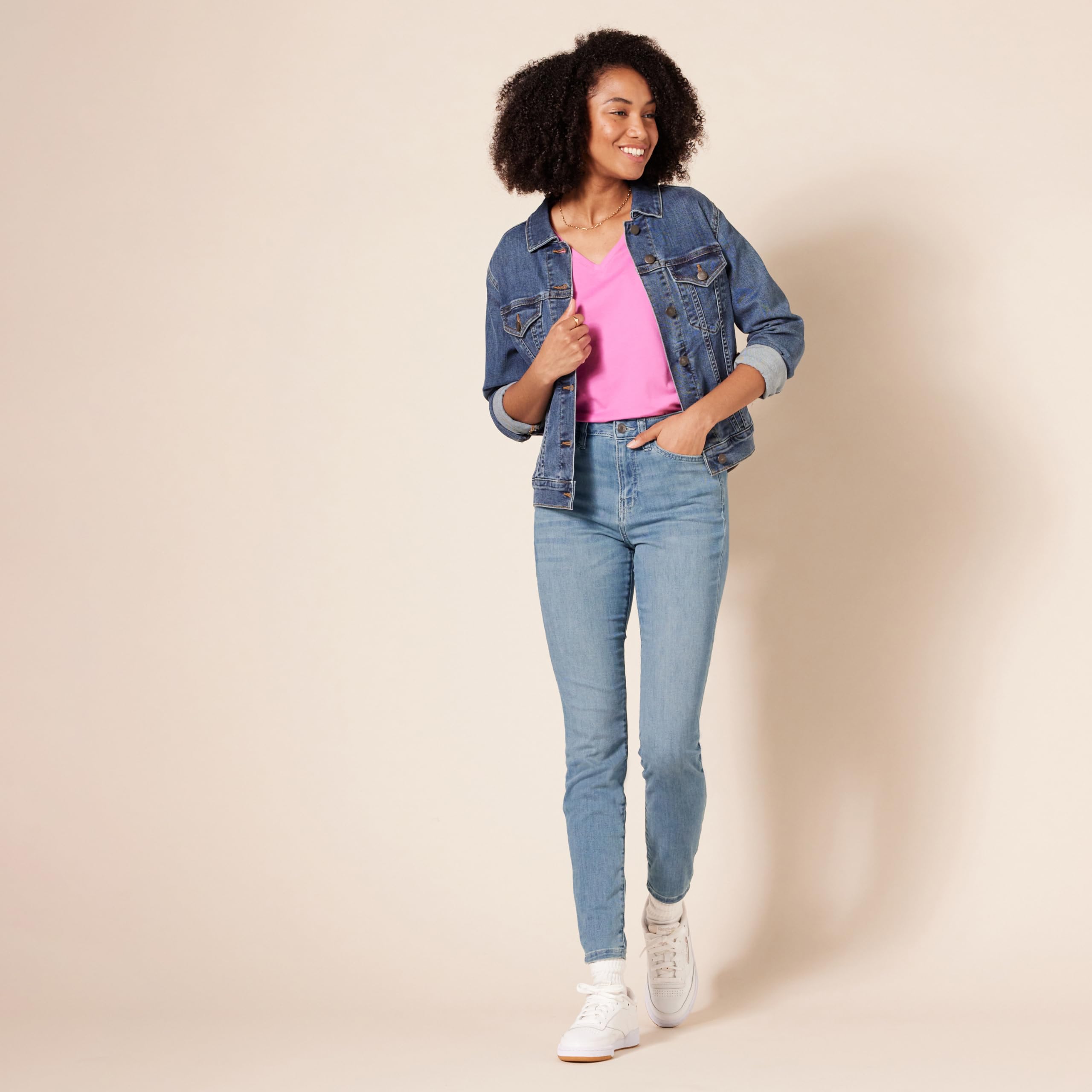 Amazon Essentials Jeans Skinny a Vita Alta - Colori Fuori Produzione Donna