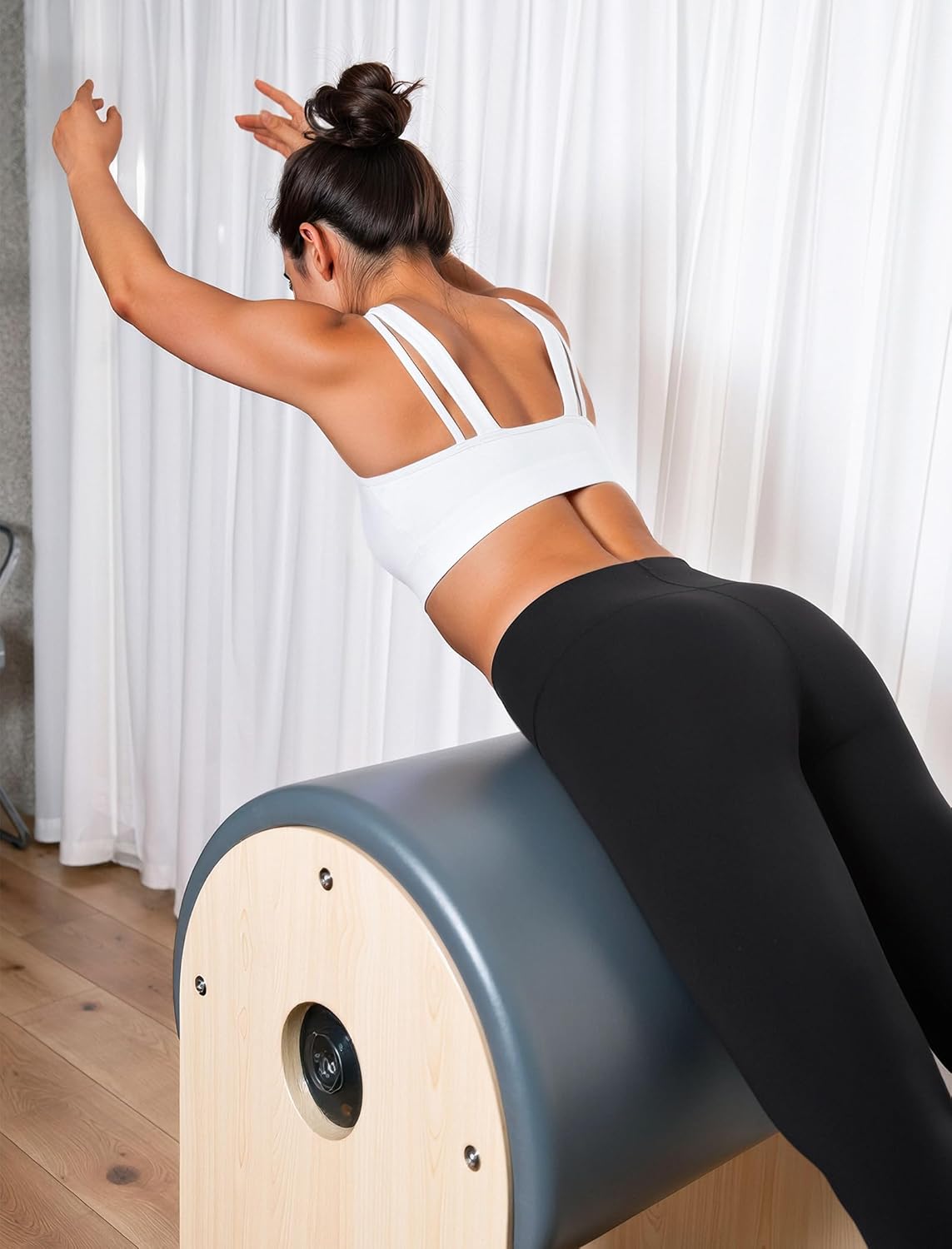 Yvette Yoga Sports Bras Carving Series Spaghetti Strap Padded Breathable Workout Crop Tank Tops Sports Bra for Women - Image 6