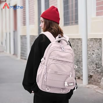 Amythe School Backpack for Teen Girl Lightweight Large Capacity Purple
