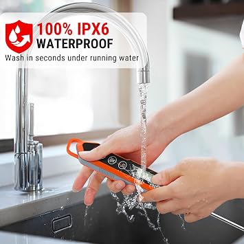 ThermoPro TP15H IPX6 Su Geçirmez, Işıklı Ekranlı ve Kalibrasyonlu Uzun Problu Dijital Et ve Gıda Termometresi | Arka Işık ve Kalibrasyonlu Dijital Gıda Termometresi, Barbekü için Pişirme Termometresi