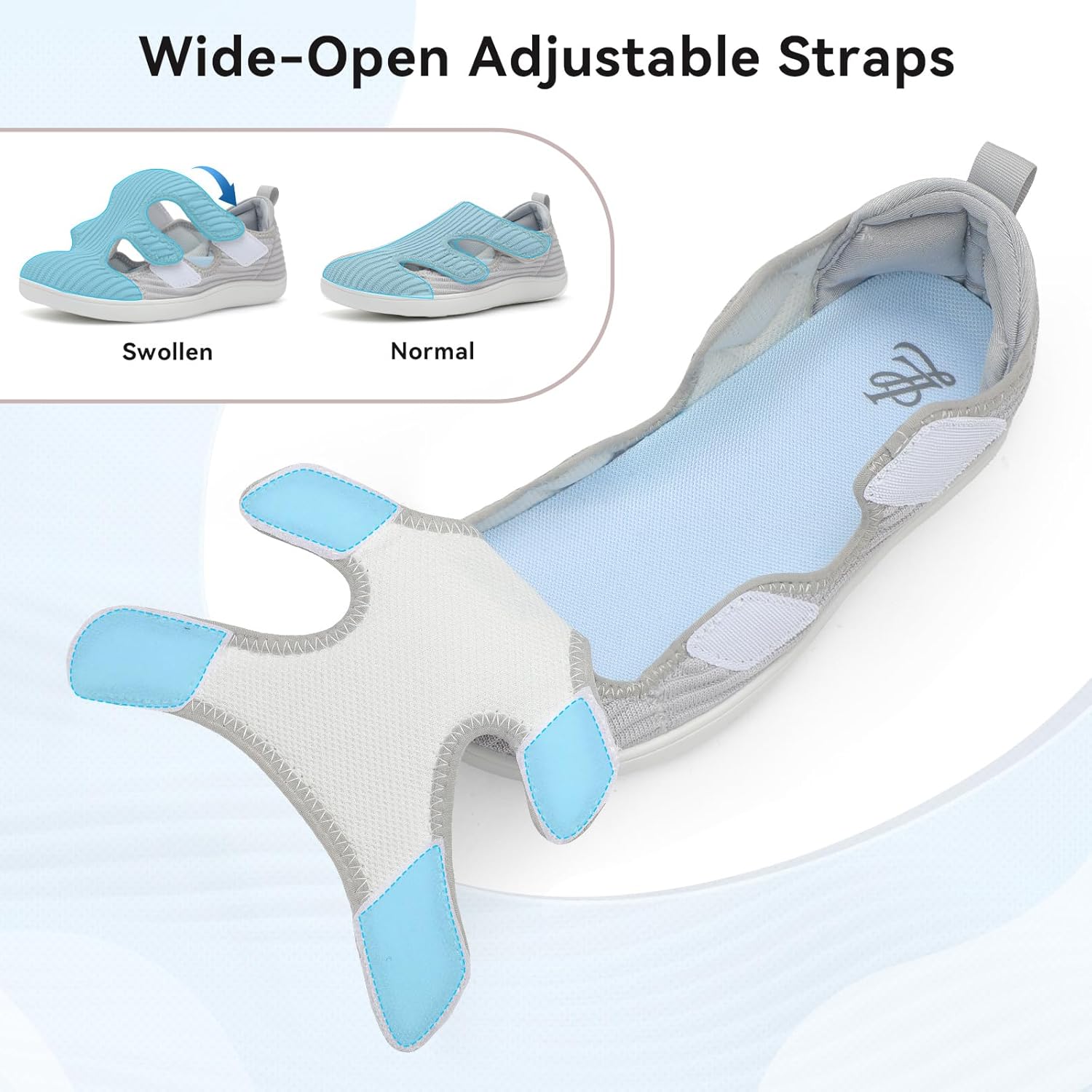 LeIsfIt Diabetic Shoes for Women Adjustable Extra Wide Barefoot Walking Shoes for Swollen Arthritis Edema Feet Wide Width Zero Drop Sole - Image 3