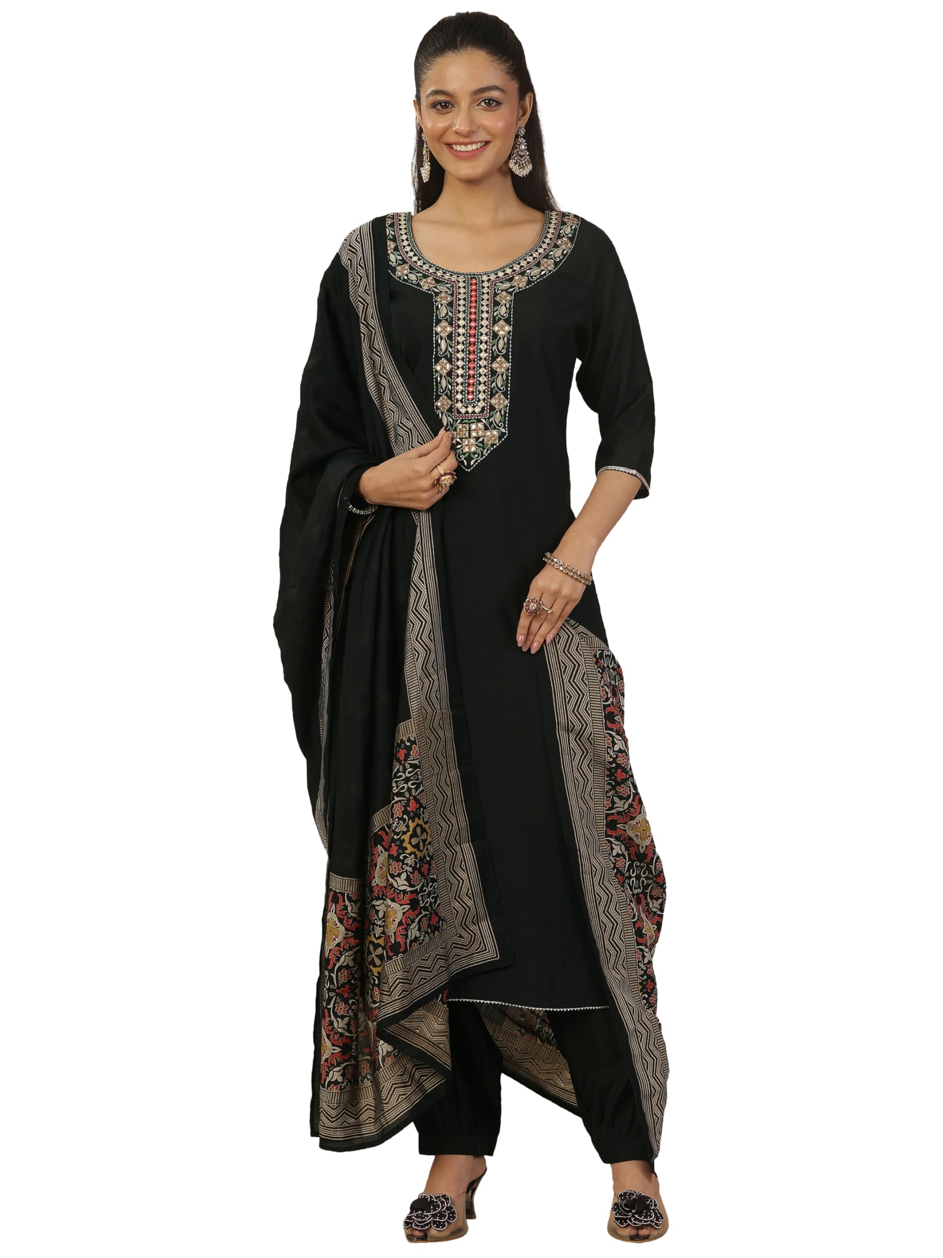libas Yoke Design Silk Blend Straight Kurta with Salwar and Dupatta-picture-48