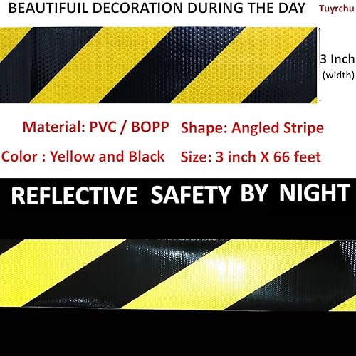 Miniatura 3 de Cinta reflectante blanca de 3 pulgadas de ancho, reflector adhesivo fuerte resistente al agua para exteriores de alta visibilidad (66 pies)